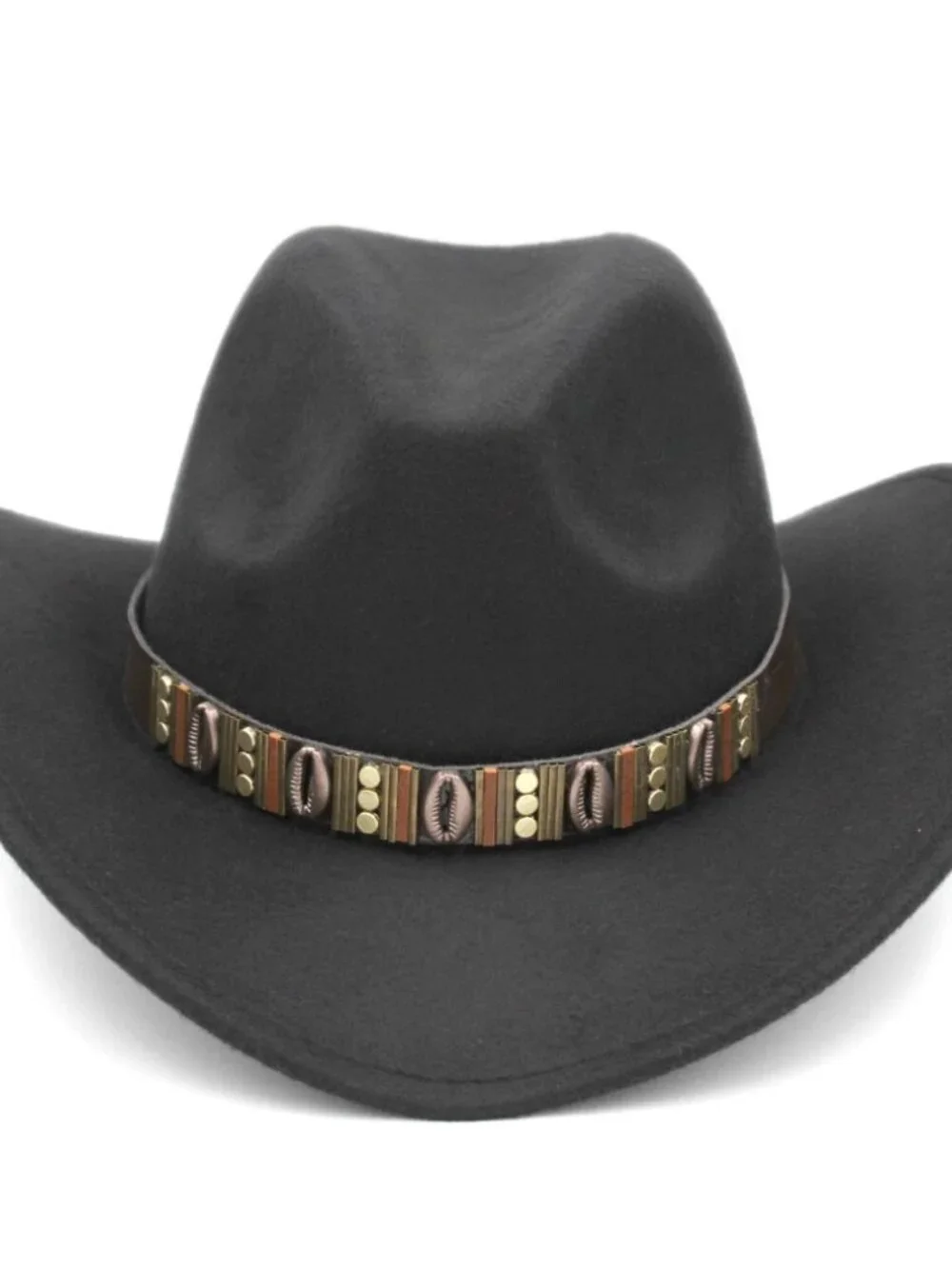 Black Western Cowboy Hat Wide Brim Ranch Rodeo Cowgirl Festival Boho Costume Hat